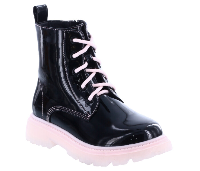 Bota borcego SUVY de charol y contraste de colores Black