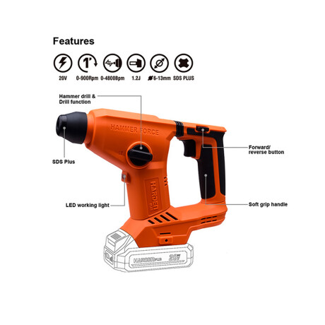 ROTOMARTILLO 20V SIN BATERIA HARDEN++ N/a