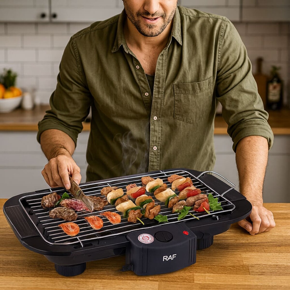 Grill Parrilla Eléctrica Hamburguesas Asados Raf 2000w 220v 