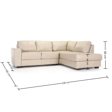 Rinconera Colorado - Cuero Básico - Chaise Derecho Arena - (Preventa)