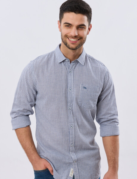 CAMISA CUADROS DE LINO Denim