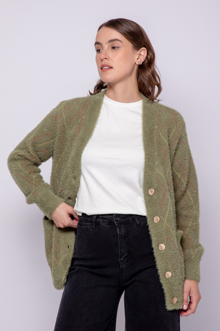 CARDIGAN LIVIA Verde Militar