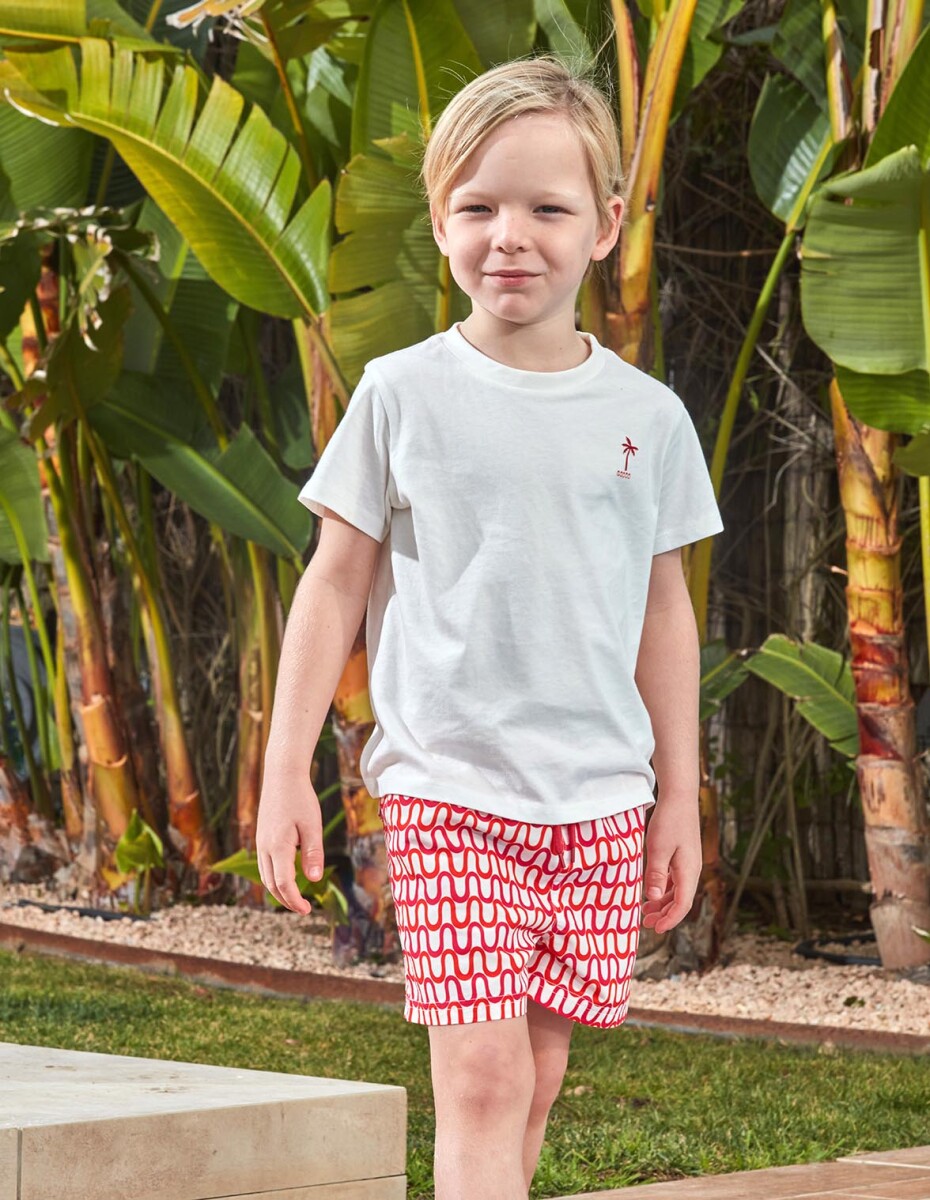 Camiseta Estampado Surf Life - Blanco 