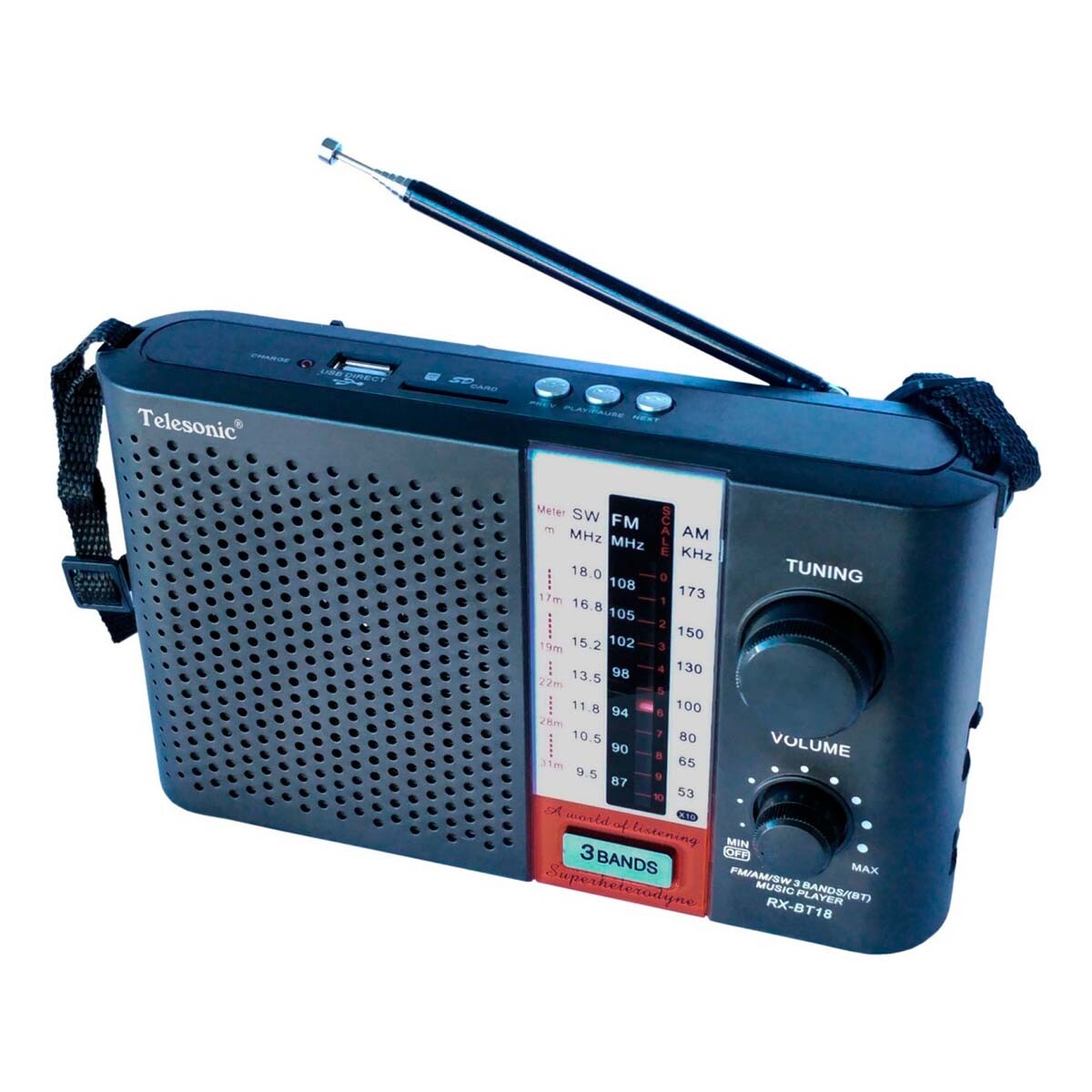 Radio Portátil Vt839 Fm/am Con Reproductor De Cd, Usb, Mp3 Y