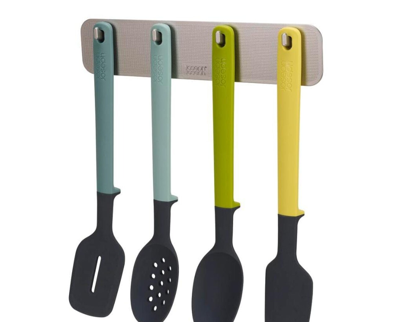 Set de 4 utensilios con soporte adhesivo Set de 4 utensilios con soporte adhesivo