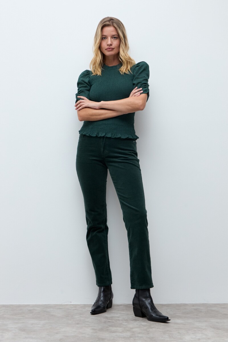 Pantalón Alba de pana verde ingles