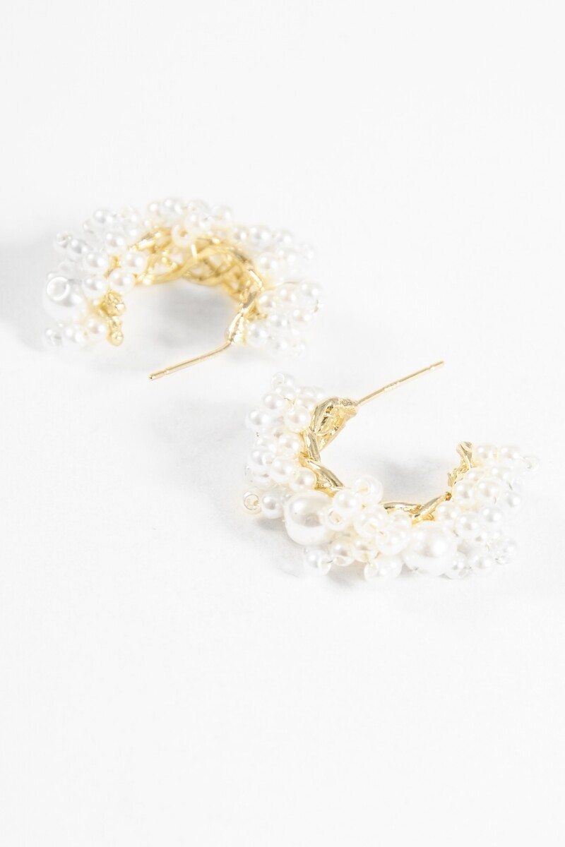 Aros perla dorado