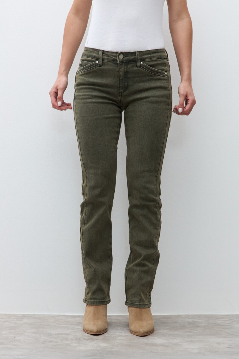 Jean recto Julieta verde oliva