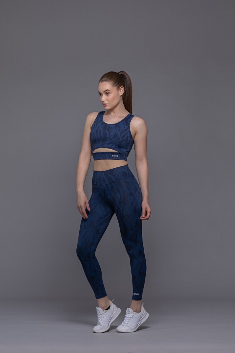 Top Estampado. - Azul Marino. 