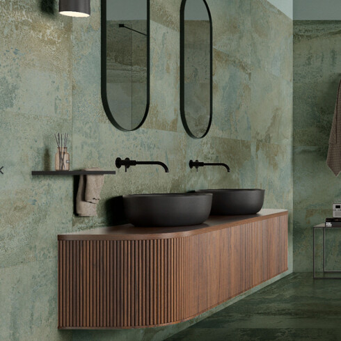 PORCELANATO RECTIFICADO SATINADO GAMAS DE VERDE OXIDOS Y GAMAS DE VERDE