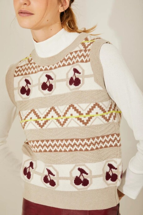CHALECO CHERRY BEIGE