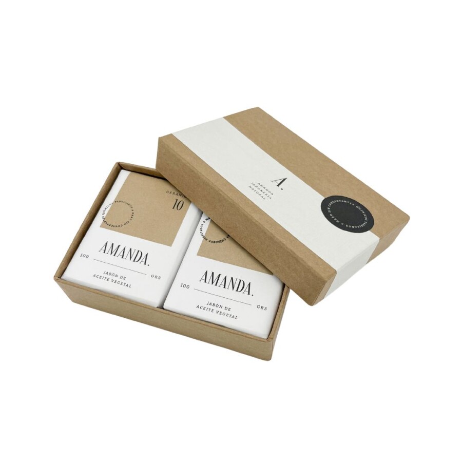 Jabón de Aceite Vegetal Amanda 100gs Caja x 2 Jabón de Aceite Vegetal Amanda 100gs Caja x 2