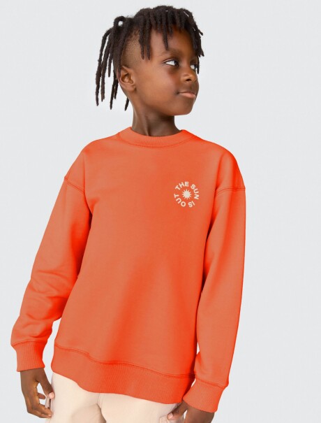BUZO INFANTIL CON ESTAMPA MODELO OVERSIZE NARANJA