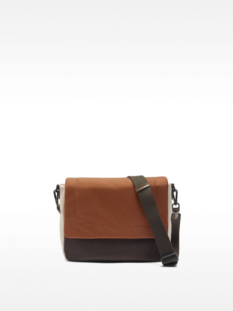 Bolso Bandolera Color Block - naranja 