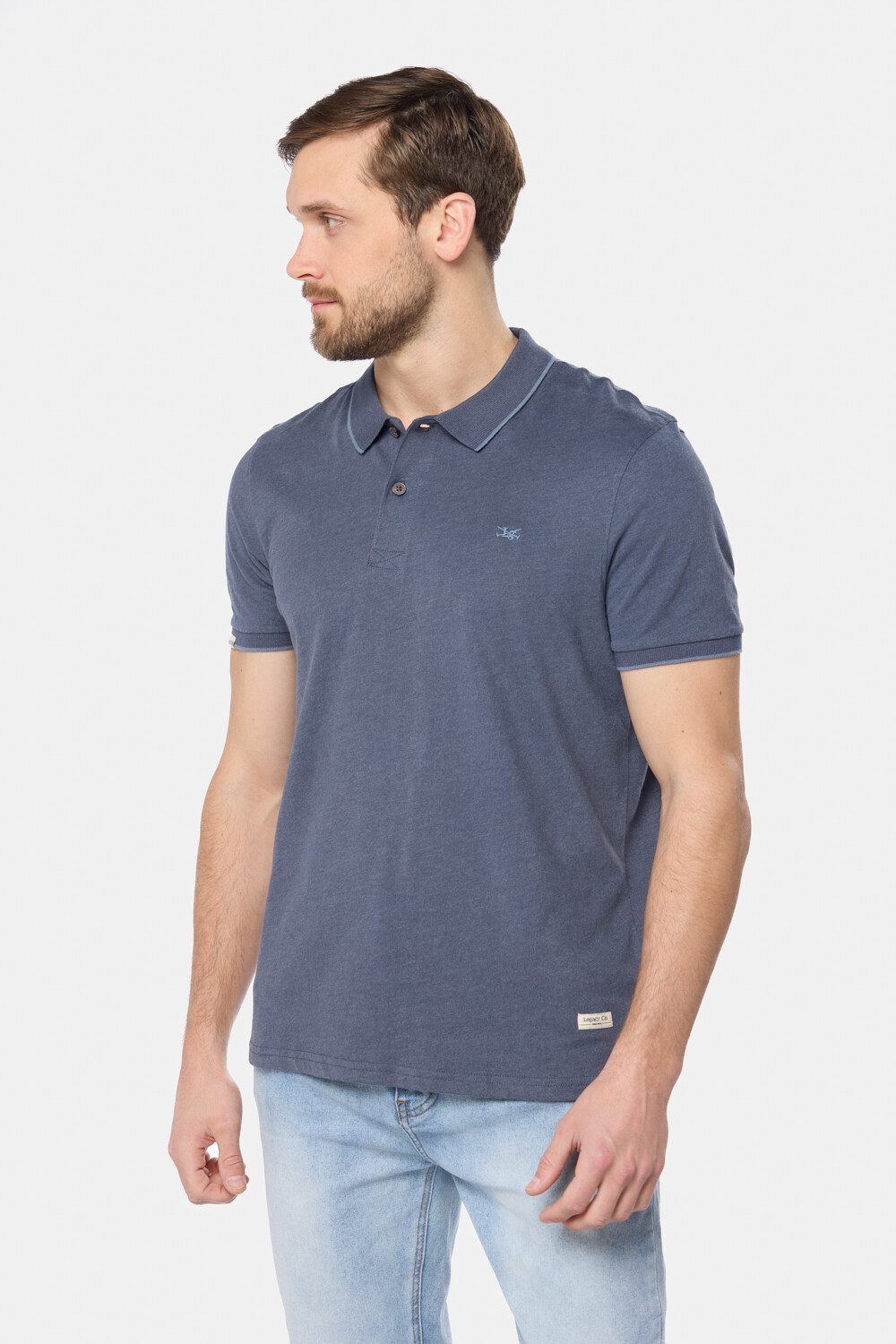 REMERA POLO JERSEY RAYADA Denim
