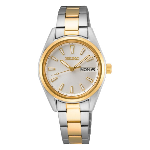 Reloj Seiko SUR466P1 para mujer con correa de acero combinada Plateado