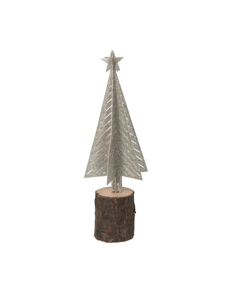 ARBOL NAVIDAD BRILLO C/BASE MADERA 8X8X23CM ARBOL NAVIDAD BRILLO C/BASE MADERA 8X8X23CM