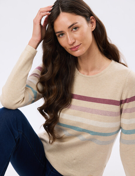 BUZO TEJIDO RAYADO Beige
