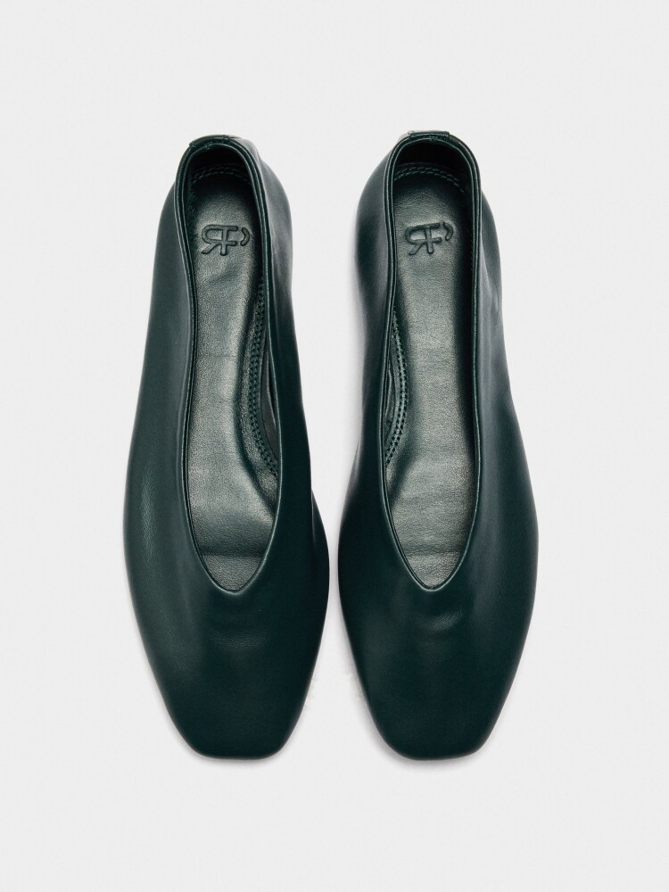 Bailarinas De Piel Lisa verde