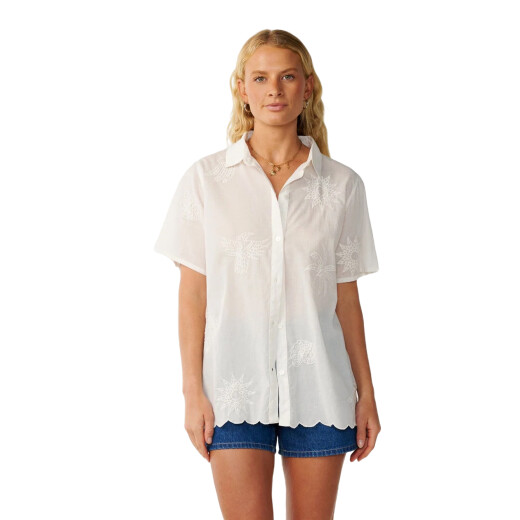 Camisa Rip Curl Bossa Nova Emb - Blanco Camisa Rip Curl Bossa Nova Emb - Blanco