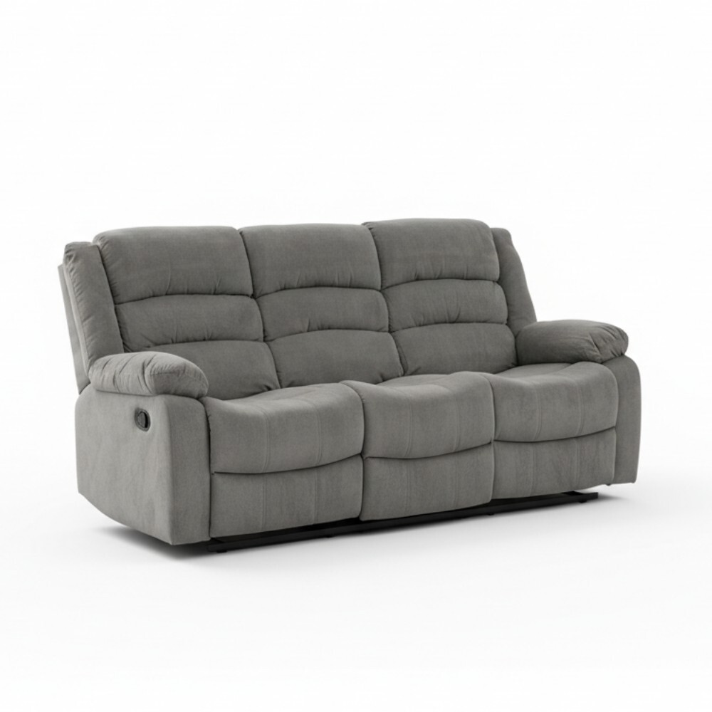 SOFÁ SILLON RECLINABLE 3 CUERPOS GRIS