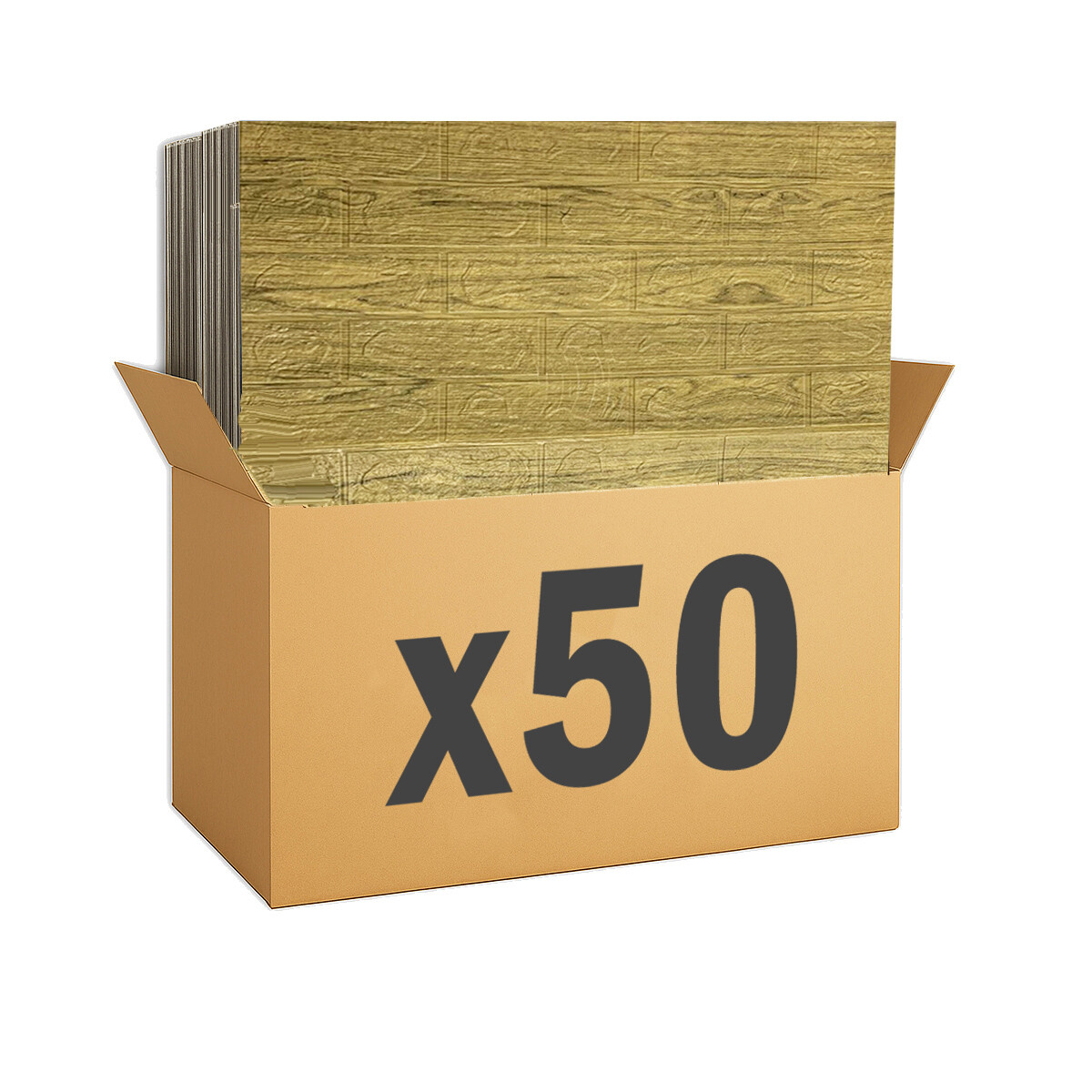 Panel Revestimiento Placa Pared Autoadhesiva Pack x50 - Madera oscura 