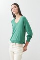 Sweater escote V verde