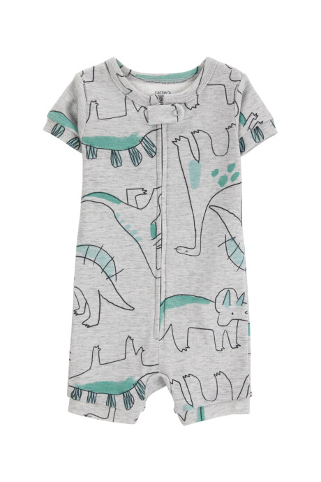 Pijama corto una pieza de algodón, diseño dinos Sin color