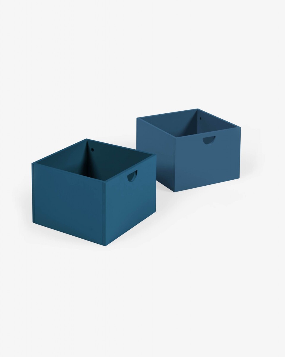 Set Nunila de 2 cajones para mueble de almacenaje de MDF - azul 
