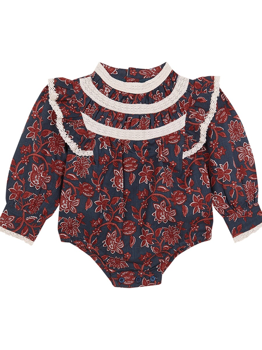 Ranita Estampado De Flores Petroleo