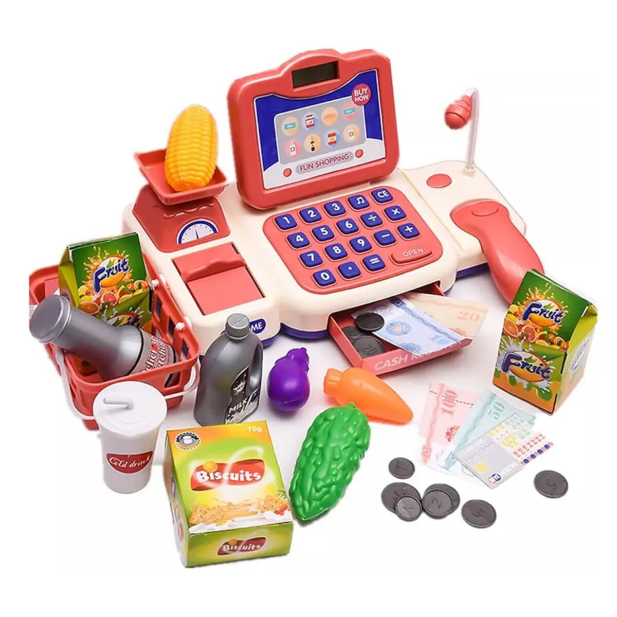 Caja Registradora De Juguete C/sonido+ Balanza + accesorios 