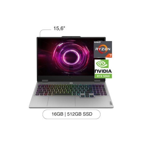 Notebook LENOVO LOQ 15,6' FHD 512GB / 16GB RAM Ryzen 7 250 RTX5060 Notebook LENOVO LOQ 15,6' FHD 512GB / 16GB RAM Ryzen 7 250 RTX5060