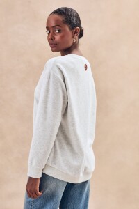 Sweater Algodón Velour Gris Melange