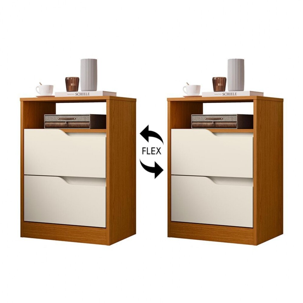 Mesa de Luz 2 Cajones - Sole Marrón