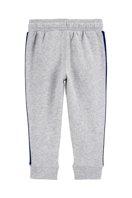 Pantalón de algodón, con franja lateral, gris Sin color