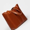 Shopper The Braided en cuero vegetal liso Cuoio
