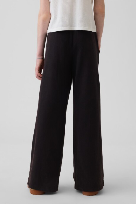 Pantalón Deportivo Wide Leg Niña Washed Black