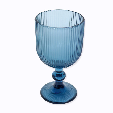 COPA DE VIDRIO AZUL 350ML Unica