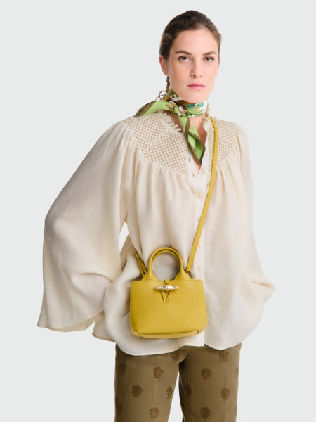 Longchamp -Bolso de cuero, Le Roseau Sleek Amarillo