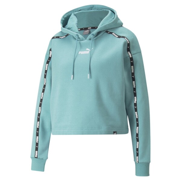 Power Tape Crooped Hoodie - PUMA TURQUESA