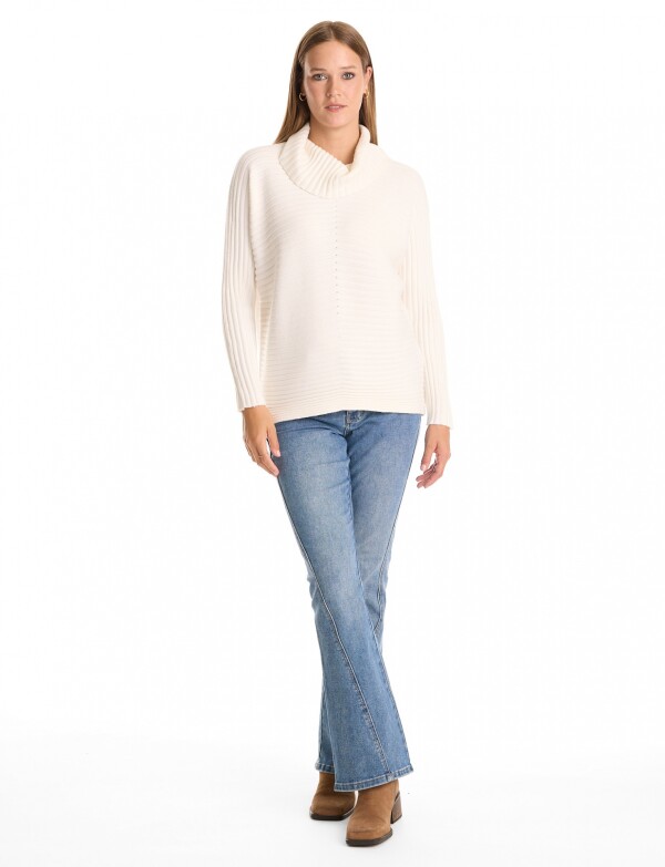 Buzo Acanalado Cuello Alto CRUDO