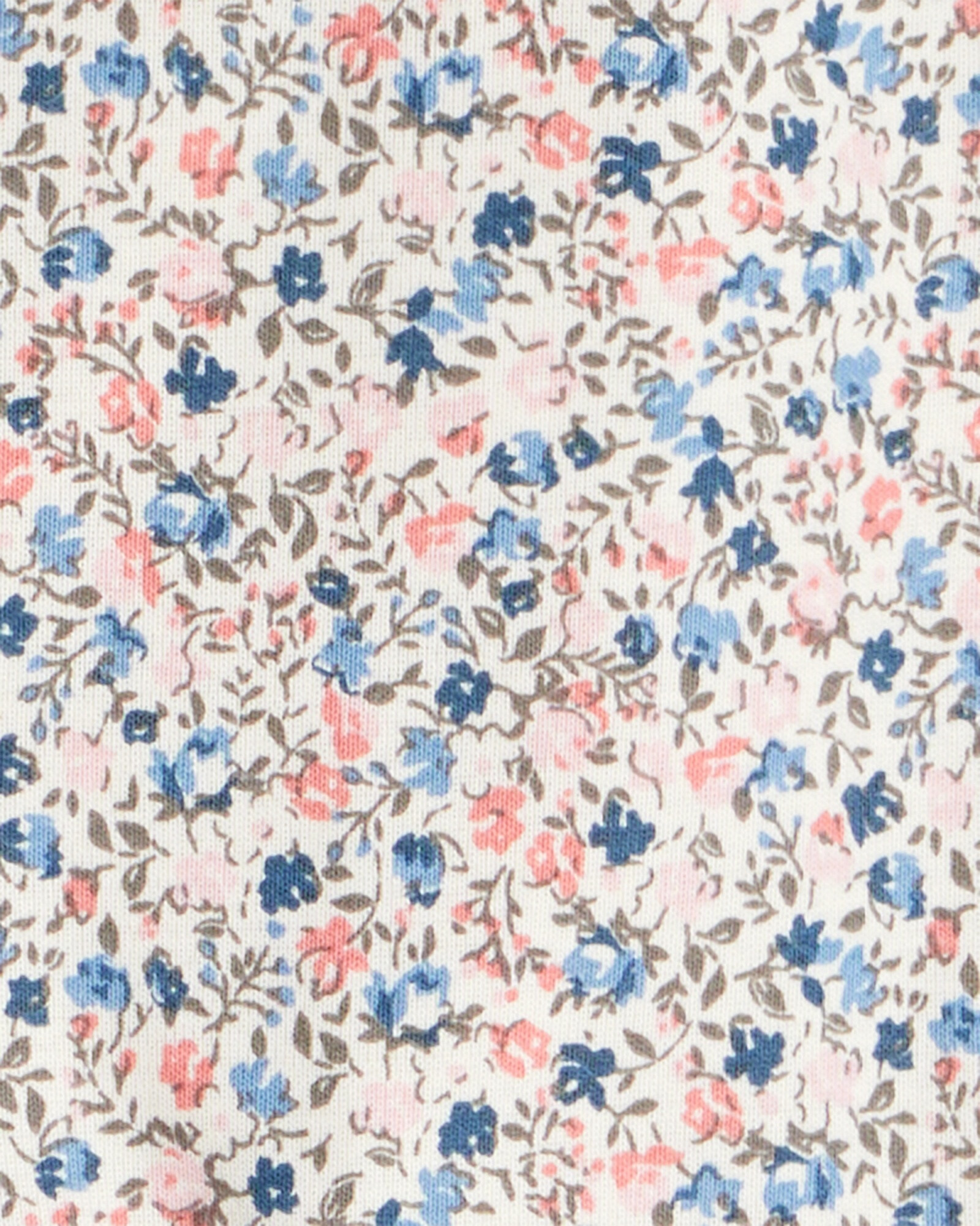 Set tres piezas de algodón, chaleco capitoneado, pantalón y body diseño floral Sin color