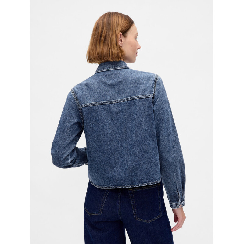 LS CROPPED SHACKET - MED AMET MEDIUM WASH