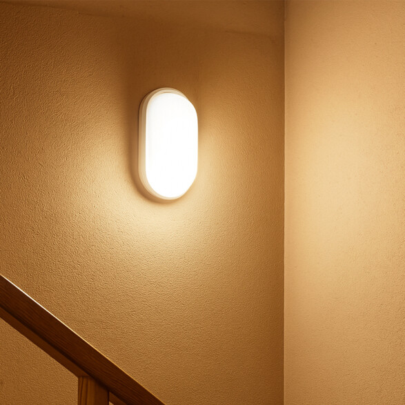 Plafón ovalado LED blanco 20W Ø222mm luz fría IX9244Y