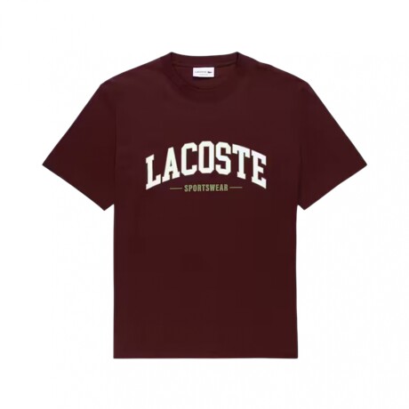 REMERA LACOSTE CUELLO REDONDO C/ESTAMPA BORDO