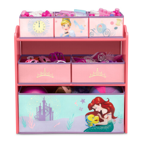 Organizador de Juguetes de Princesas Disney de 6 contenedores Organizador de Juguetes de Princesas Disney de 6 contenedores