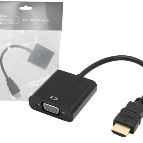 Adaptador HDMI (M) a VGA (H) con Cable de Audio 001
