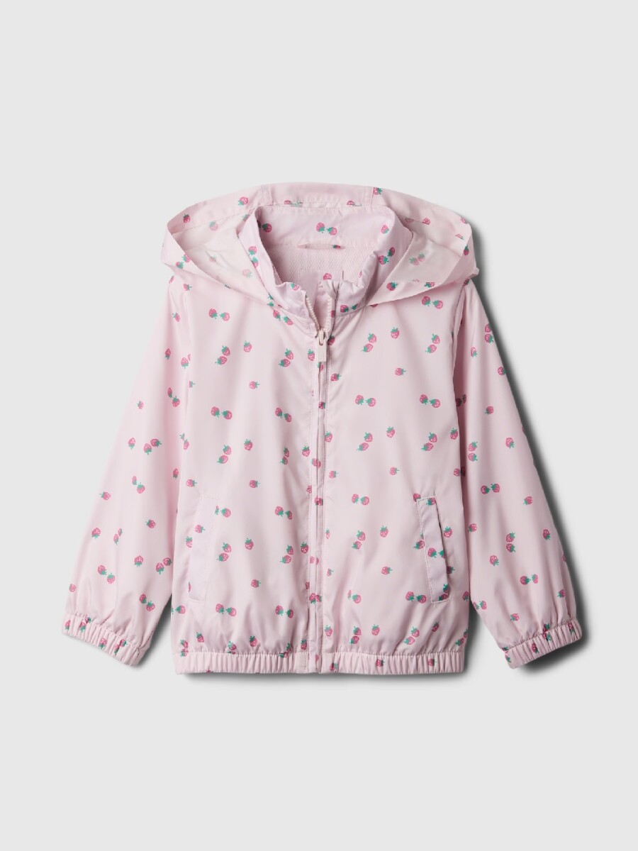 Campera Rompe Viento Floreada Toddler Niña - Light Peony 