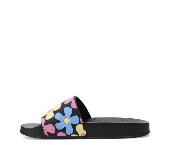 Sandalia ZAMI de goma con flores Black