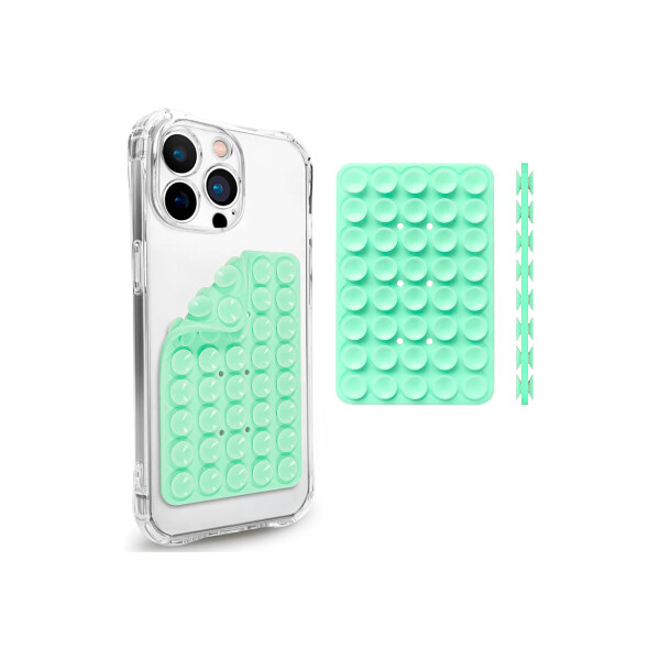 Soporte ventosa doble para celular color verde claro Soporte Ventosa Doble Para Celular Color Verde Claro